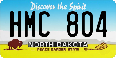 ND license plate HMC804