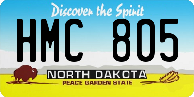 ND license plate HMC805
