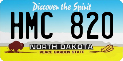 ND license plate HMC820