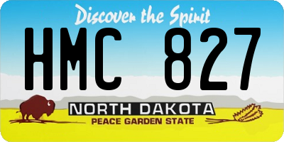 ND license plate HMC827