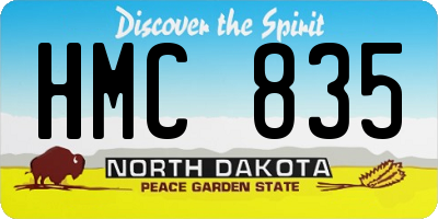 ND license plate HMC835