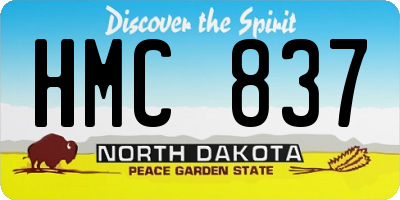 ND license plate HMC837