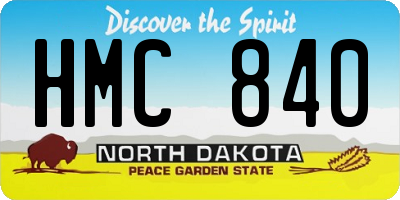 ND license plate HMC840