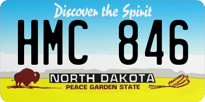 ND license plate HMC846