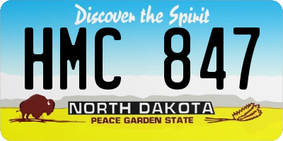 ND license plate HMC847