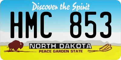 ND license plate HMC853