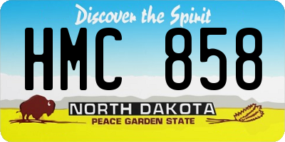 ND license plate HMC858