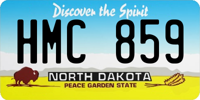 ND license plate HMC859