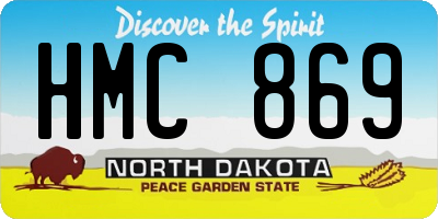 ND license plate HMC869