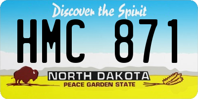 ND license plate HMC871