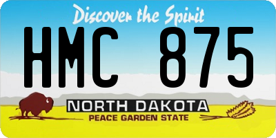 ND license plate HMC875