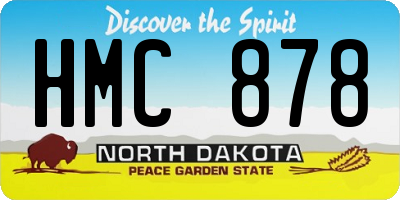 ND license plate HMC878