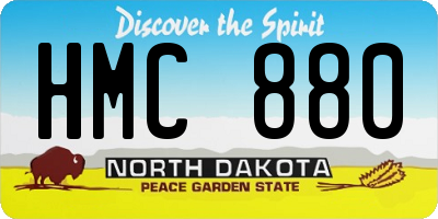 ND license plate HMC880
