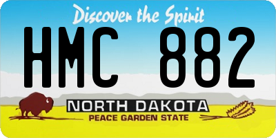 ND license plate HMC882