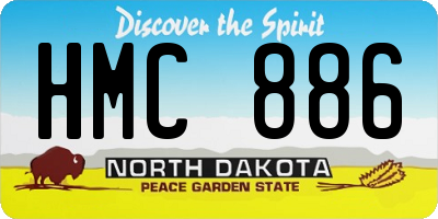 ND license plate HMC886