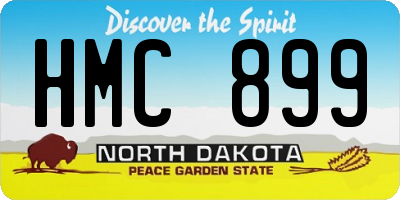 ND license plate HMC899
