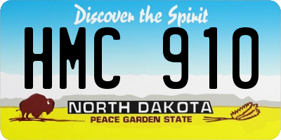 ND license plate HMC910