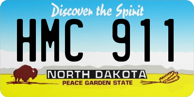 ND license plate HMC911