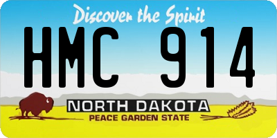 ND license plate HMC914