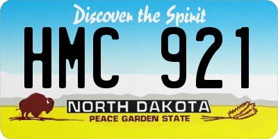 ND license plate HMC921