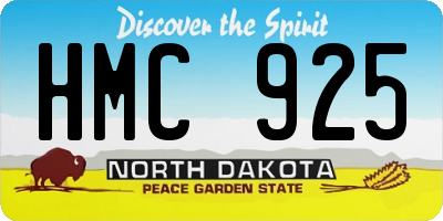 ND license plate HMC925