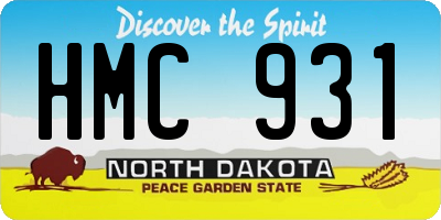 ND license plate HMC931
