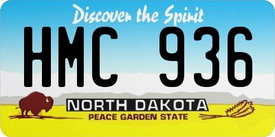 ND license plate HMC936