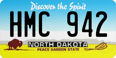 ND license plate HMC942
