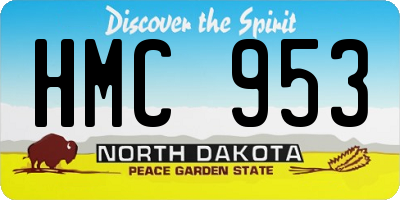 ND license plate HMC953