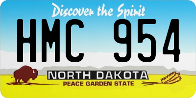 ND license plate HMC954