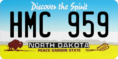 ND license plate HMC959
