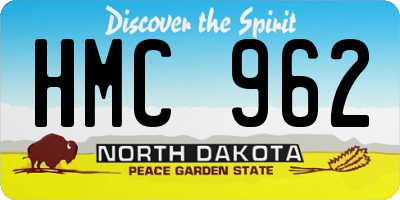 ND license plate HMC962