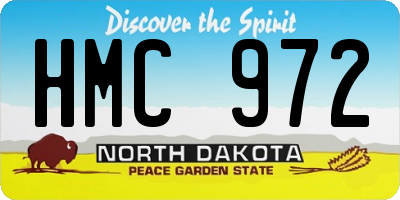 ND license plate HMC972