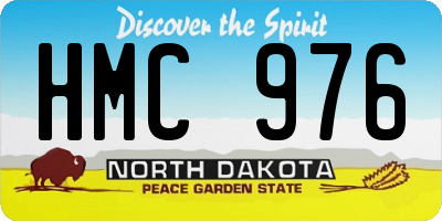ND license plate HMC976