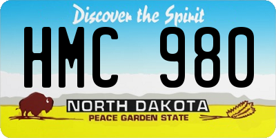 ND license plate HMC980