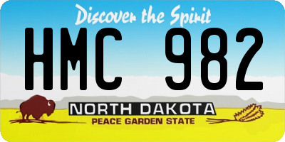 ND license plate HMC982