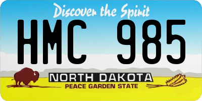 ND license plate HMC985