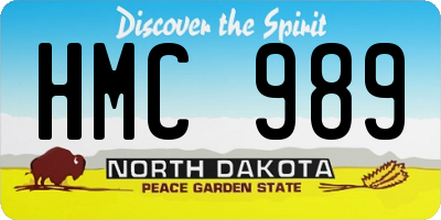 ND license plate HMC989