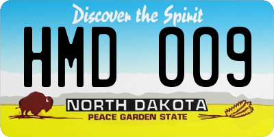 ND license plate HMD009