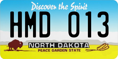 ND license plate HMD013