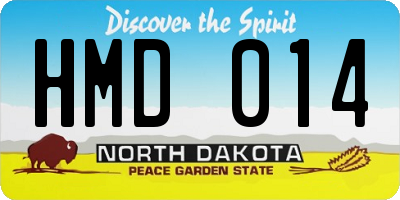 ND license plate HMD014
