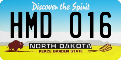 ND license plate HMD016