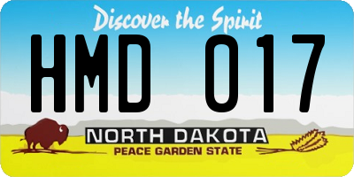 ND license plate HMD017