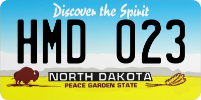 ND license plate HMD023