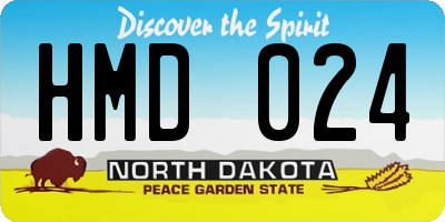 ND license plate HMD024
