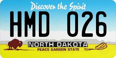 ND license plate HMD026