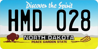 ND license plate HMD028