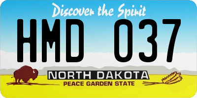 ND license plate HMD037