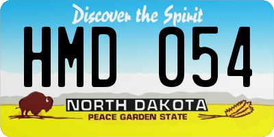 ND license plate HMD054