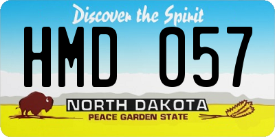 ND license plate HMD057